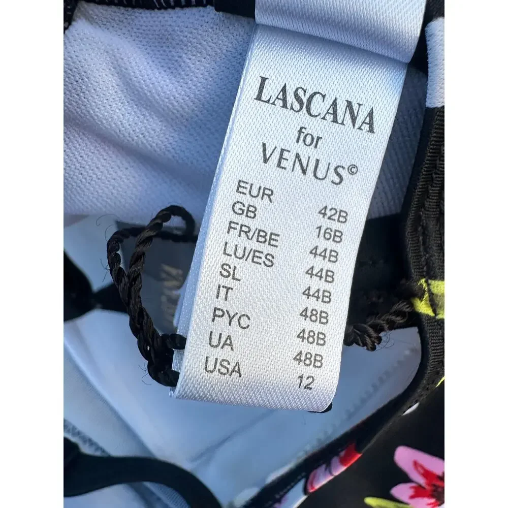 Lascana Venus Black Floral Print Swim Suit – New with Tags – Size 12